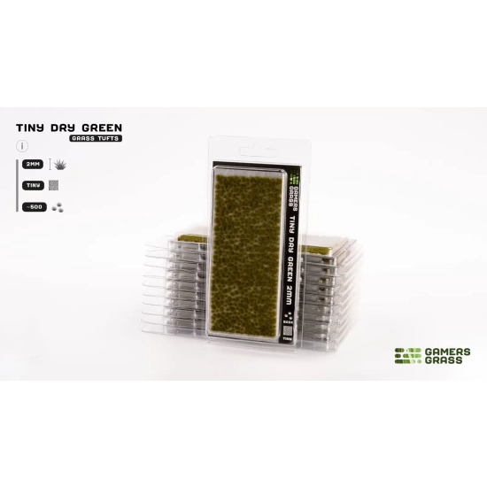 Gamers Grass Dry Green – 2 mm (Tiny) | 500 małych kępek suchej trawy do dioram